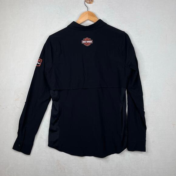 Harley Davidson Performance Fast Dry Vented classic Shirt black women's medium - Picture 3 of 12